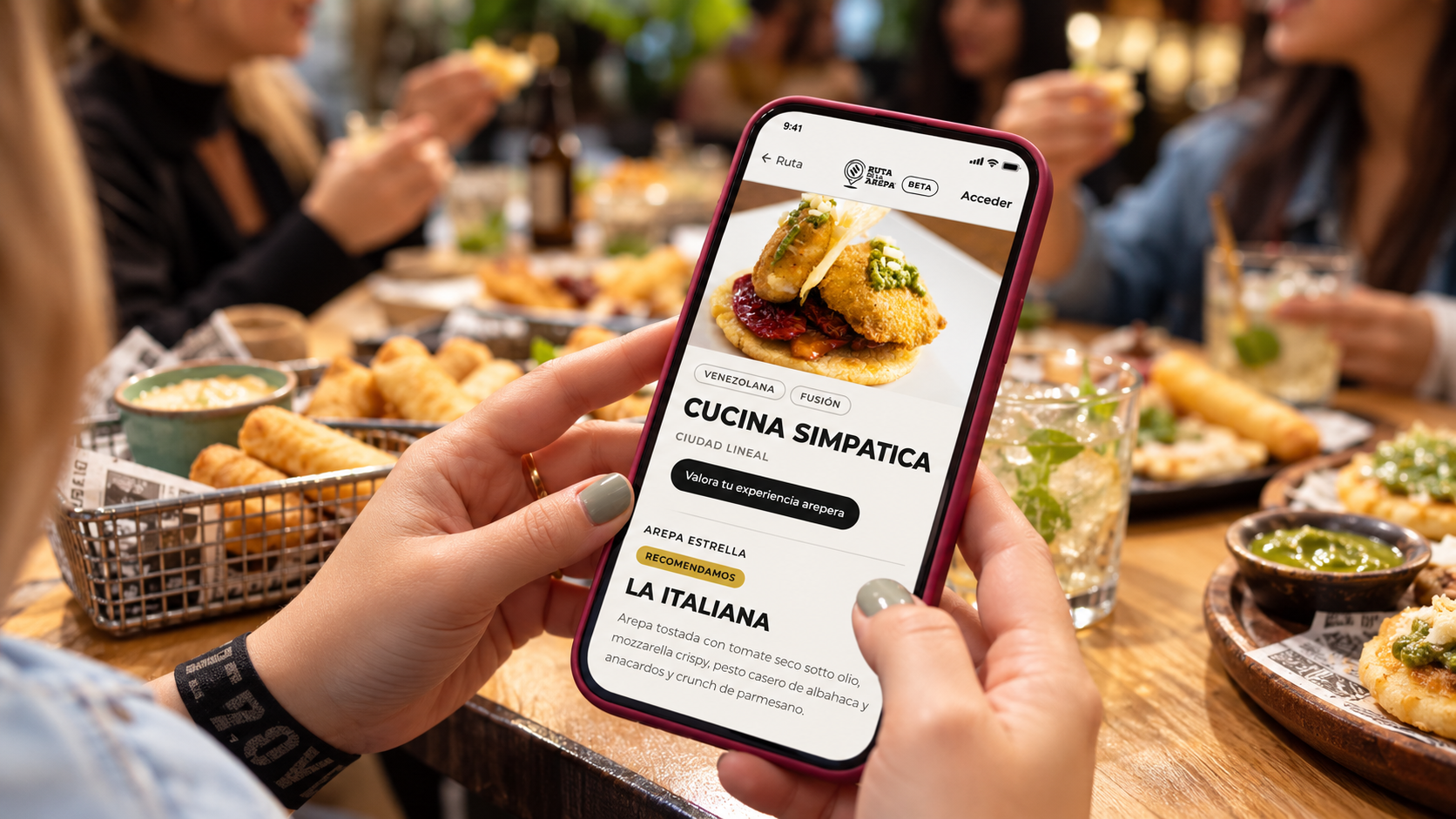 Descubriendo la Arepa Estrella de Cucina Simpatica en la app de La Ruta
